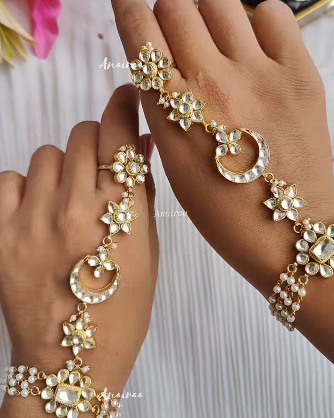 Kundan bridal hathphool