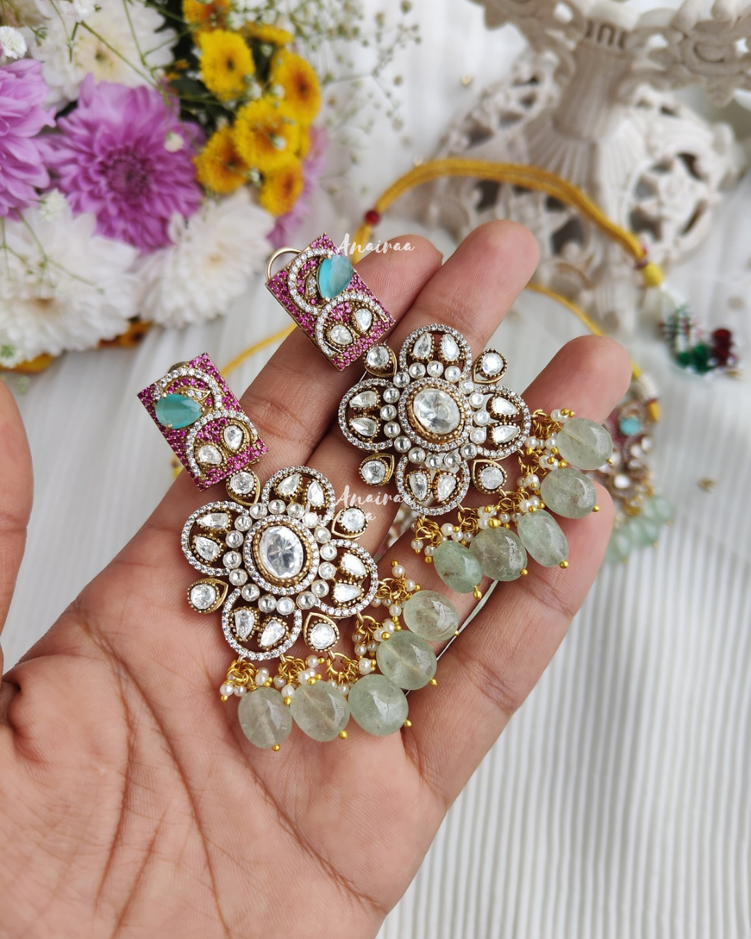 Aira polki moissanite choker set