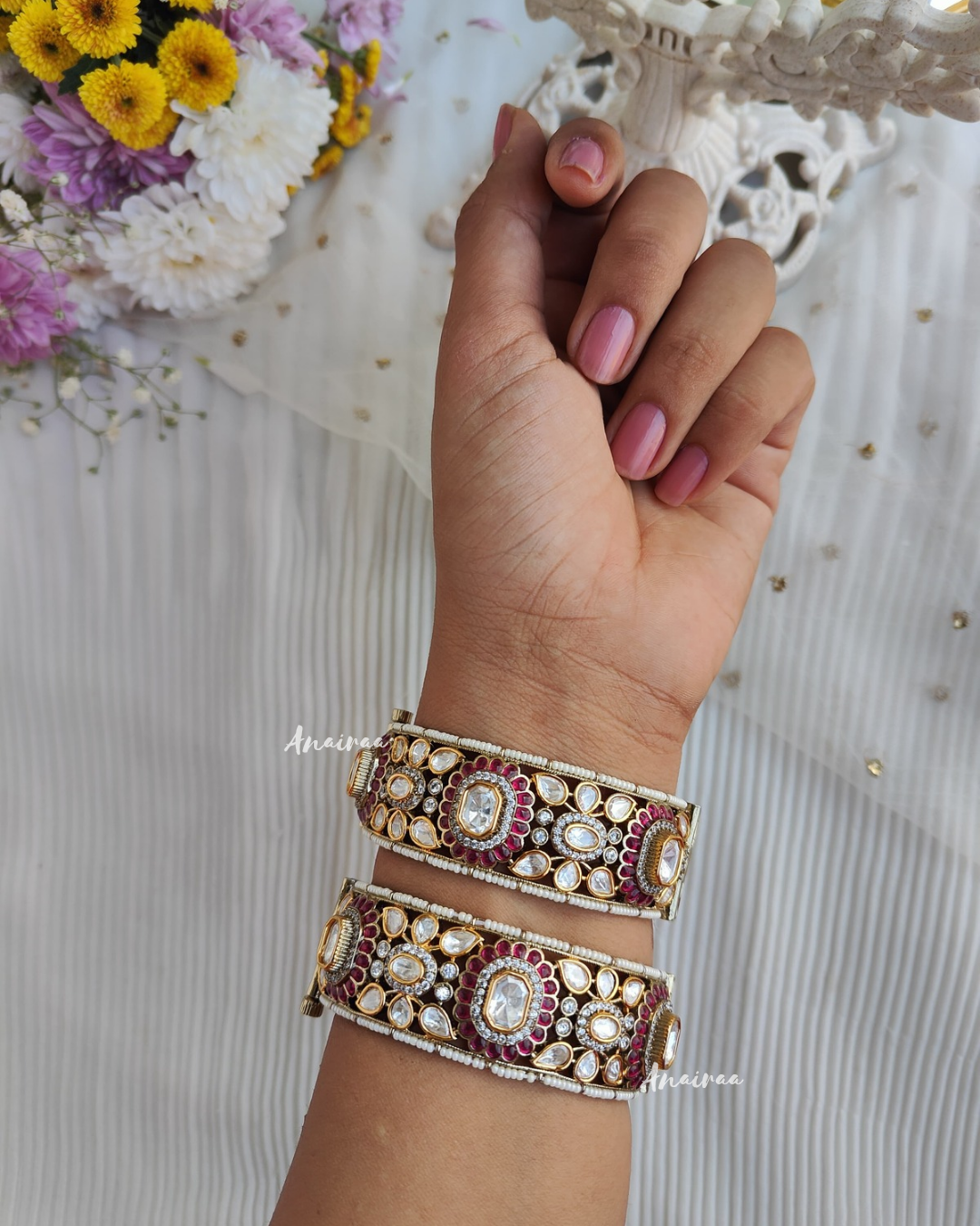 Ruby Moissanite openable bangles