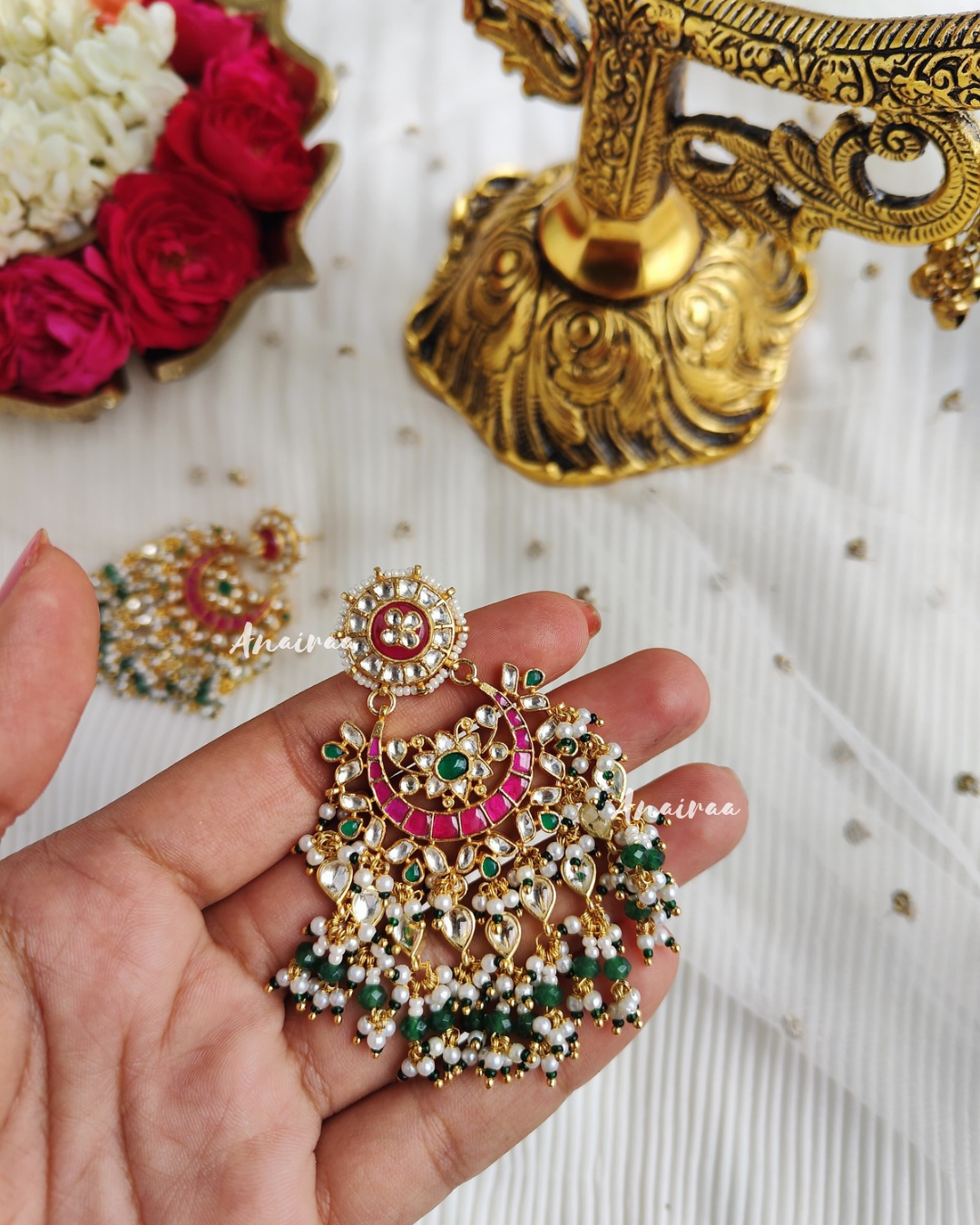 Chitra paachi kundan earrings