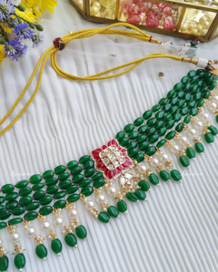 Saanvi beaded Polki choker set