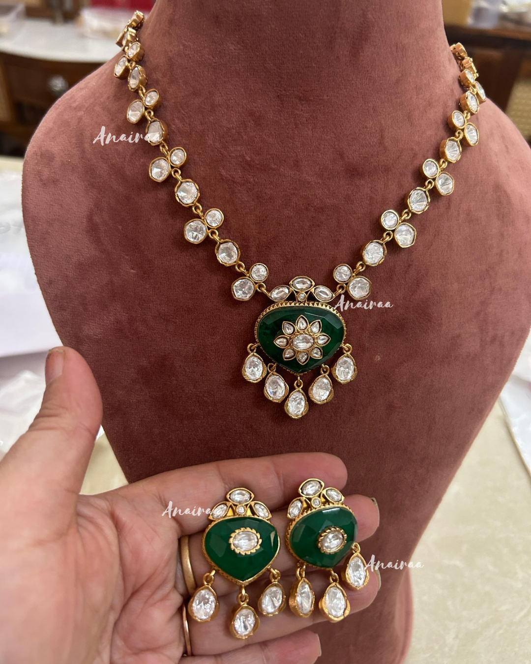 Tanvi kadi kundan necklace set