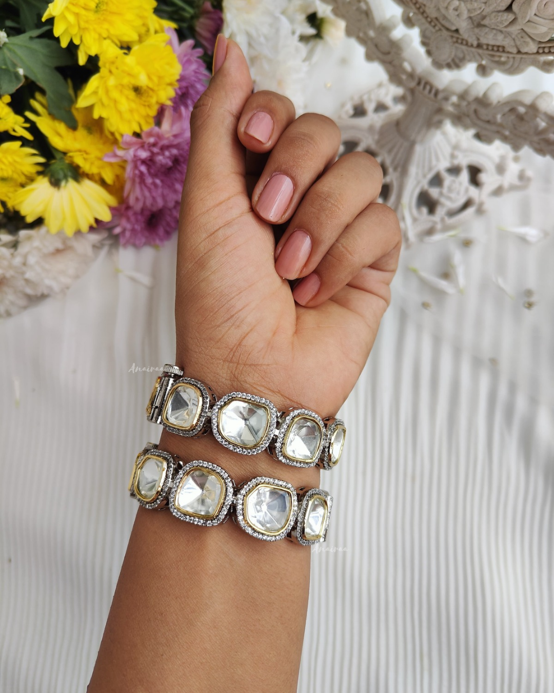 Polki openable bangles