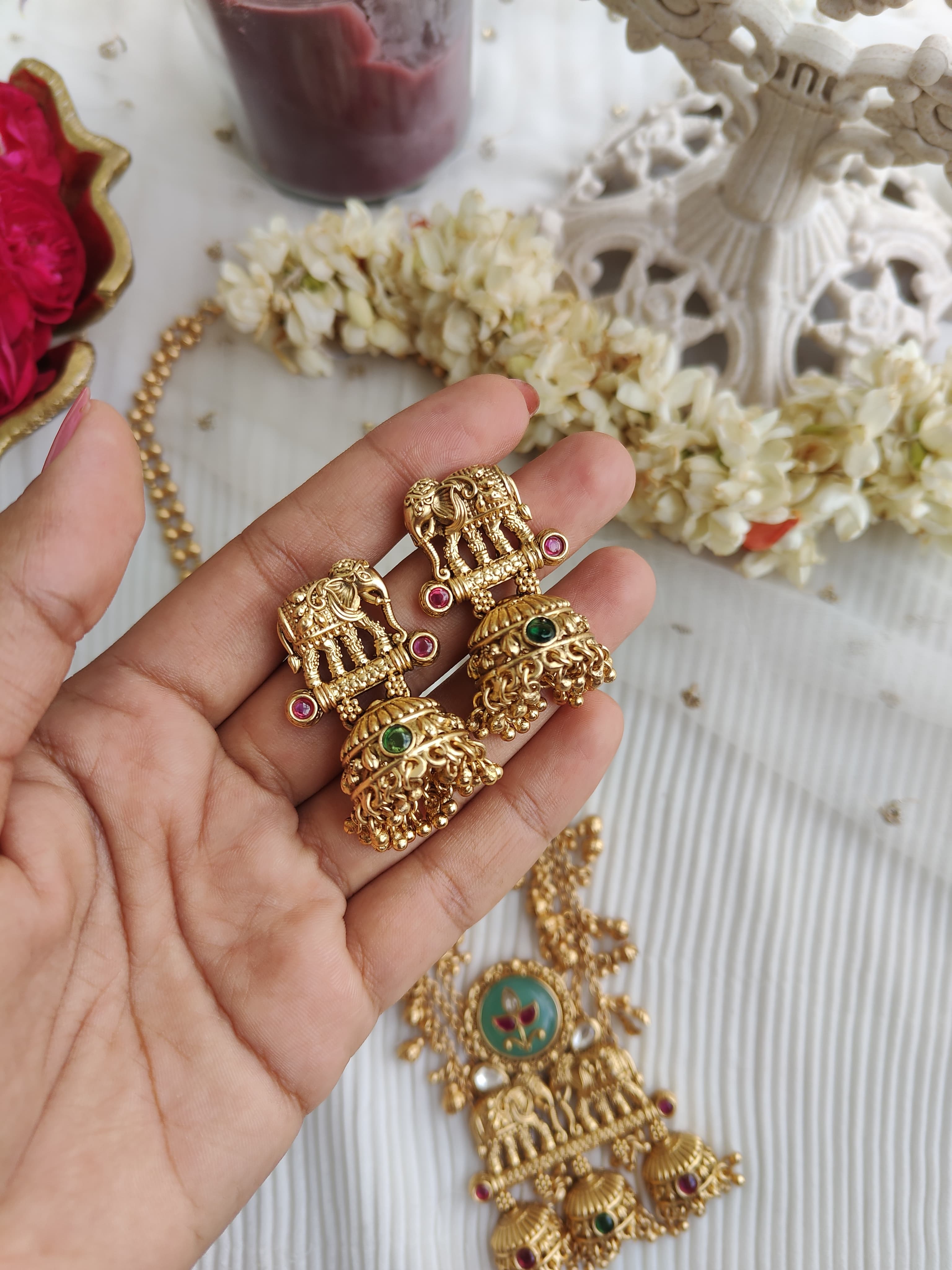 Antique long necklace set
