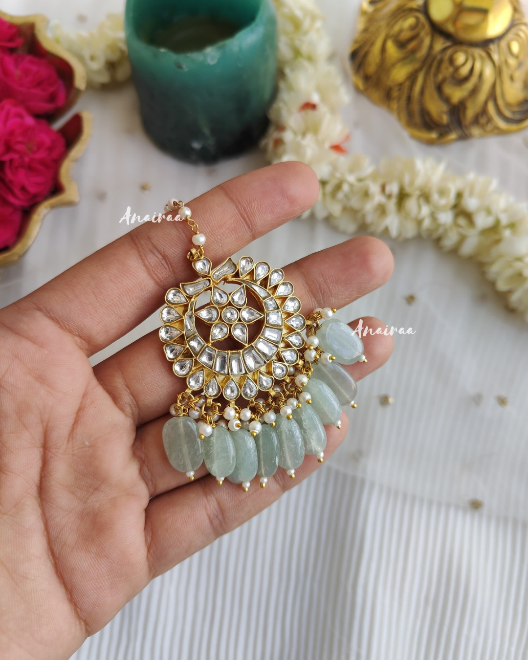 Paachi kundan maangtikka