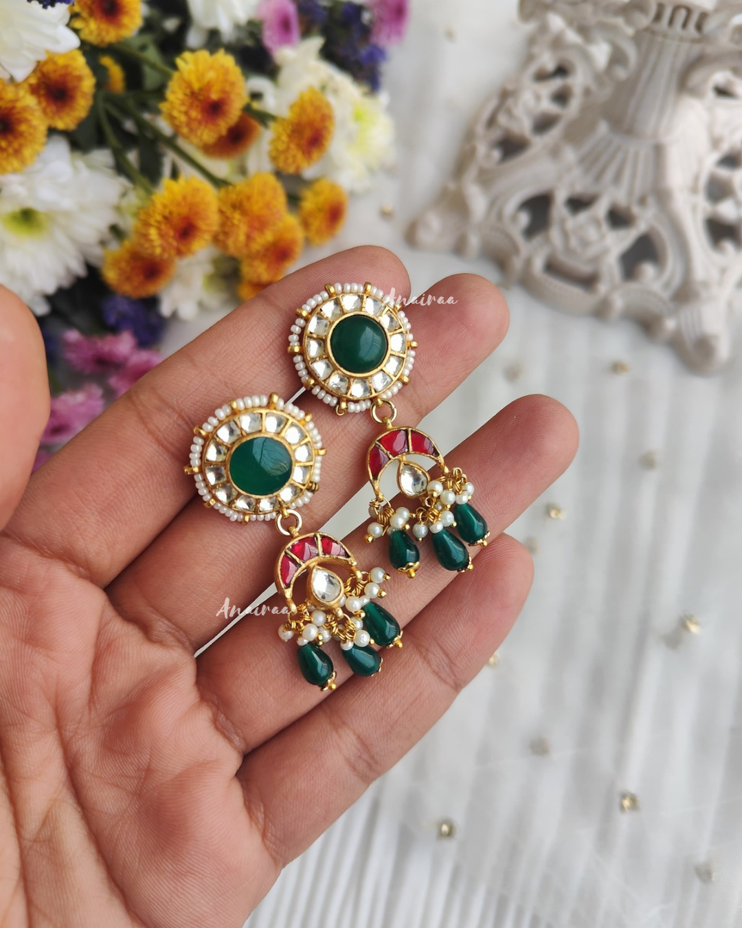 Paachi kundan earrings