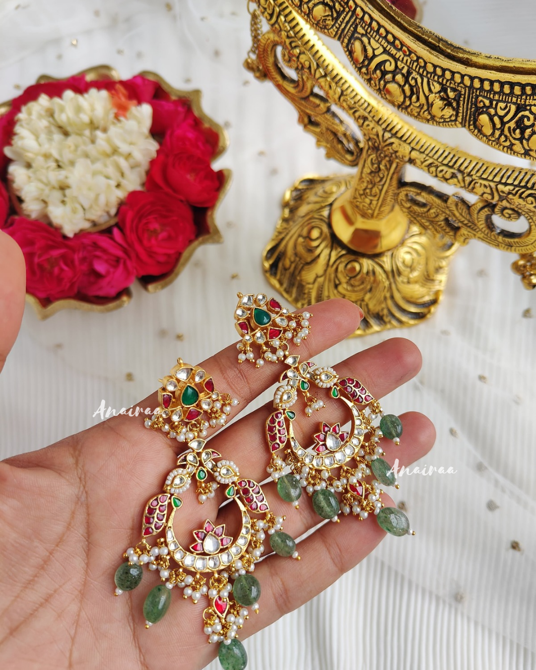 Riya Kundan earrings with earchains