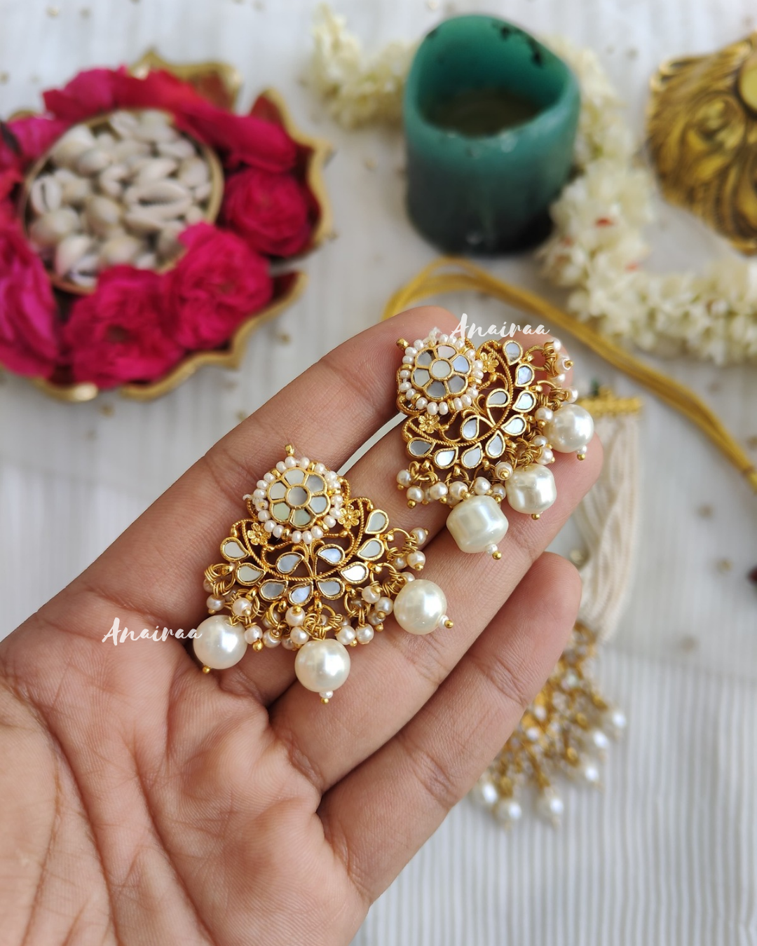Mother of pearl kundan set