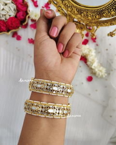 Mother of pearl openable bangles