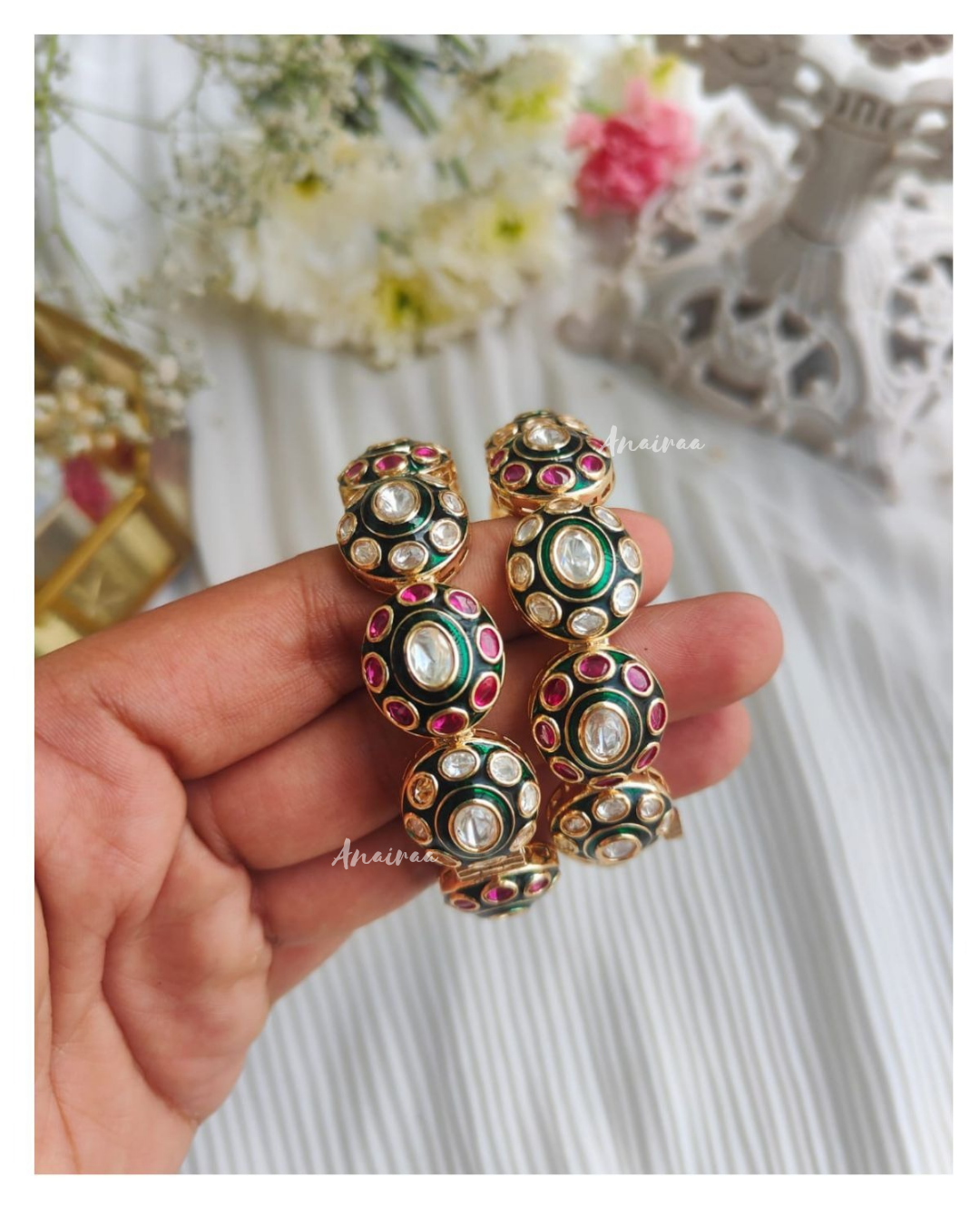Meena Polki openable bangles