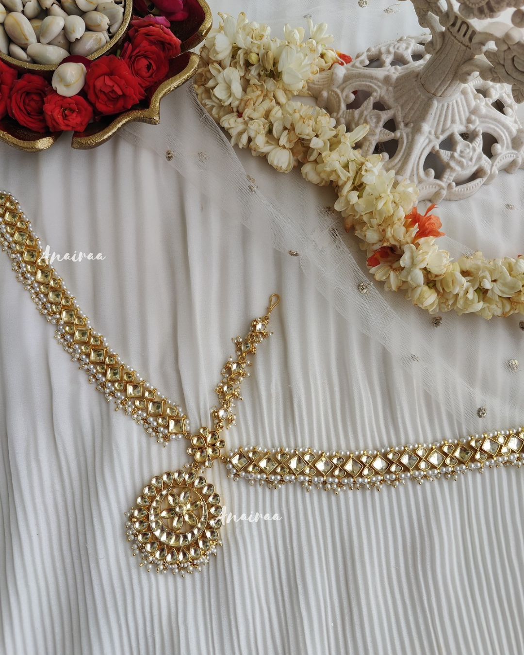 Paachi kundan bridal mathapatti