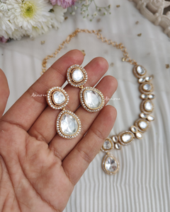 Polki moissanite necklace set