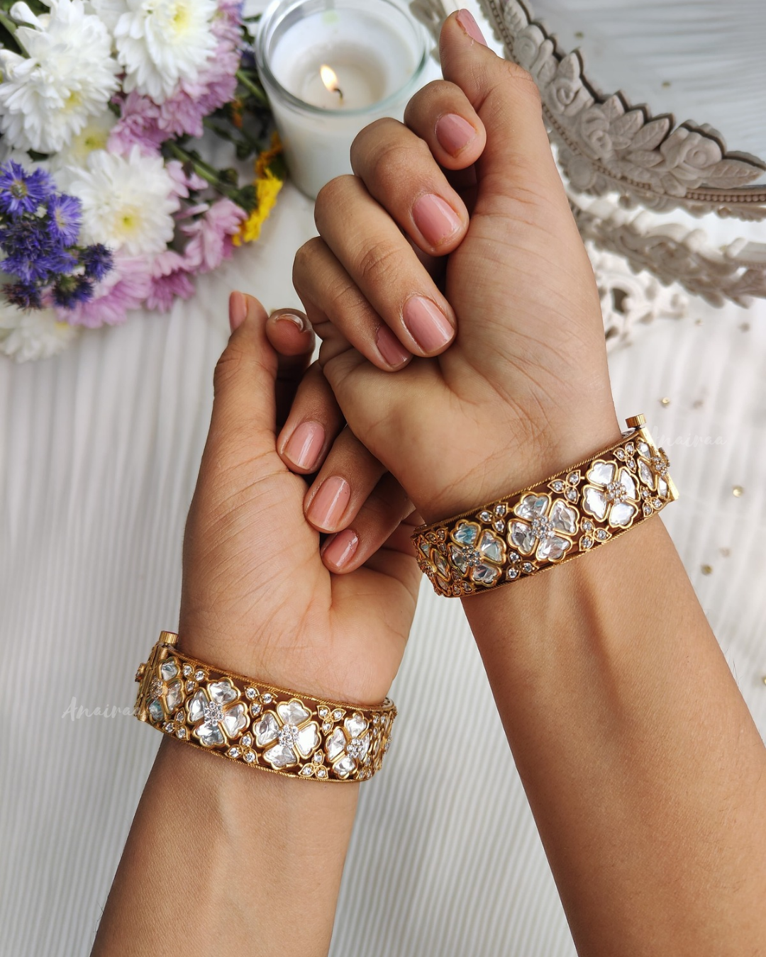 Polki openable bangles