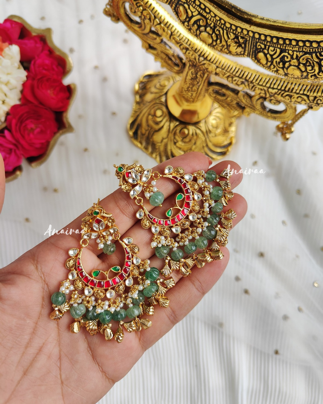 Gurpreet paachi kundan chandbali earrings
