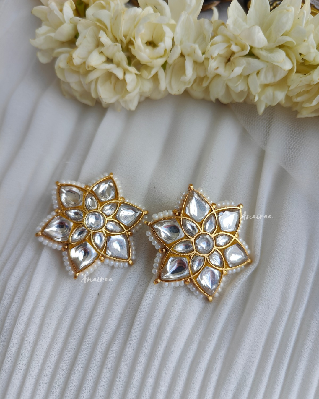 Jadau floral studs