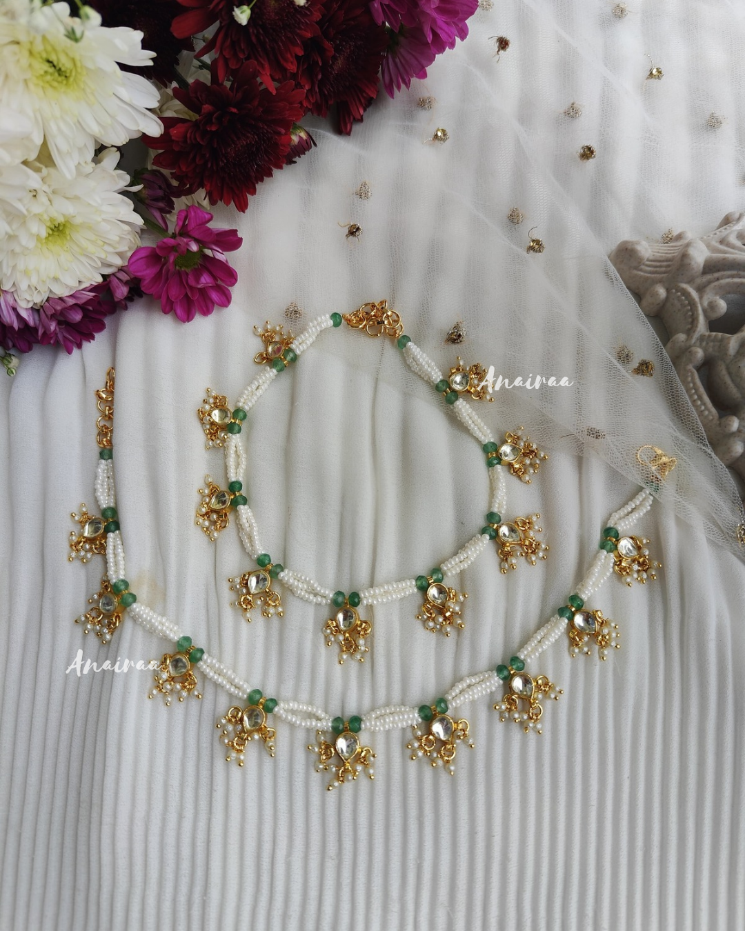 Kundan anklets