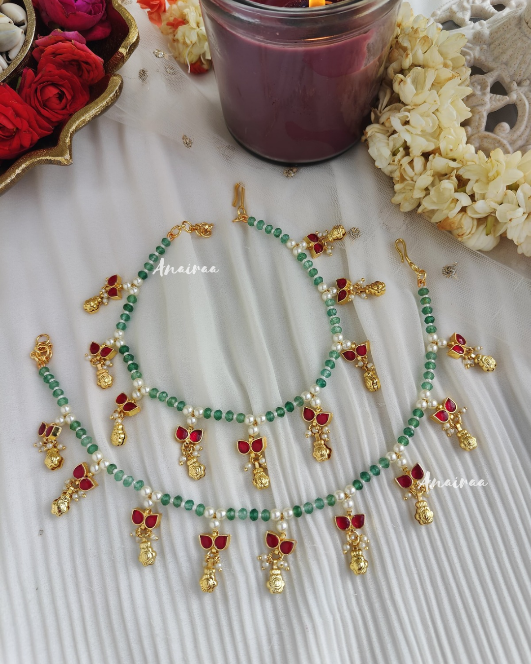 Kundan anklets