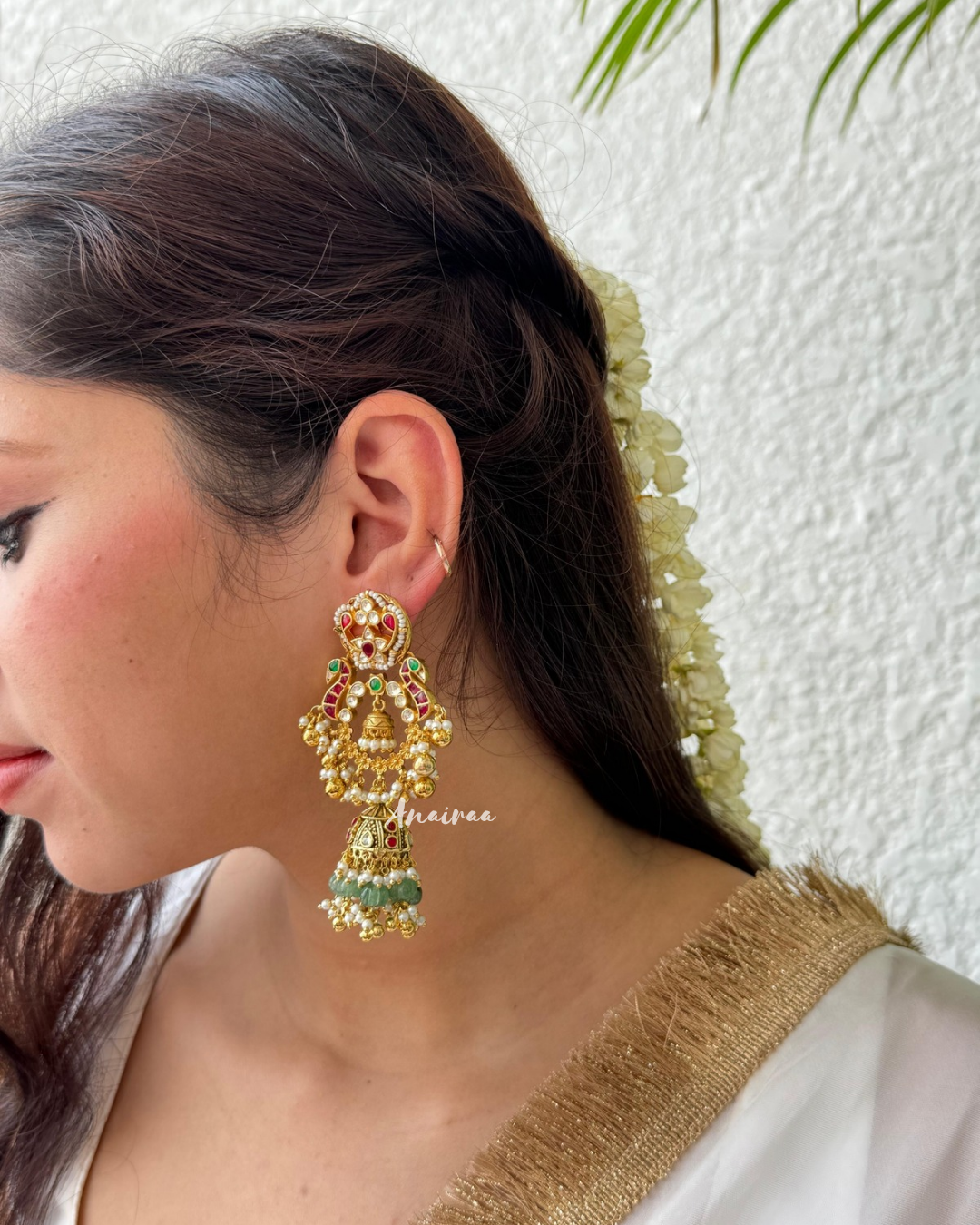 Yuvika paachi kundan jhumkas