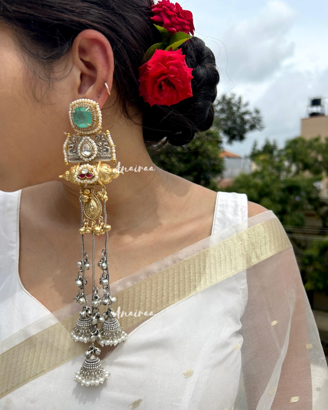 Isha dual tone ghungroo jhumkas