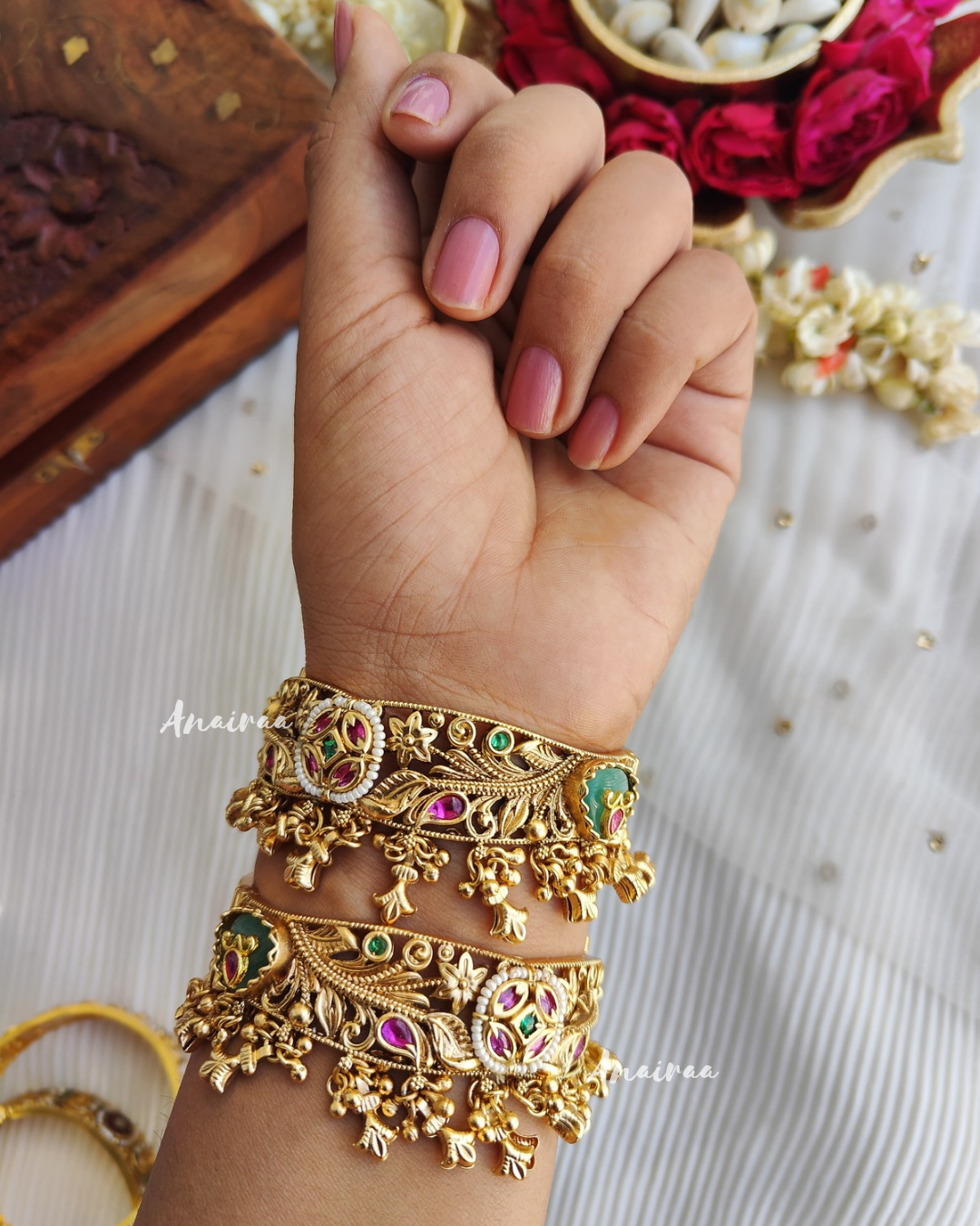 Antique jadau openable bangles