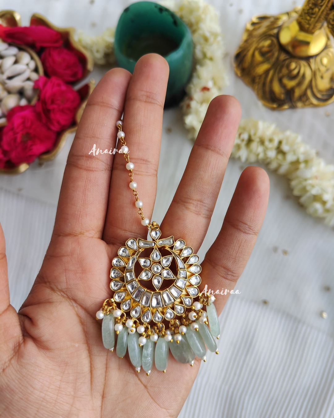 Paachi kundan maangtikka