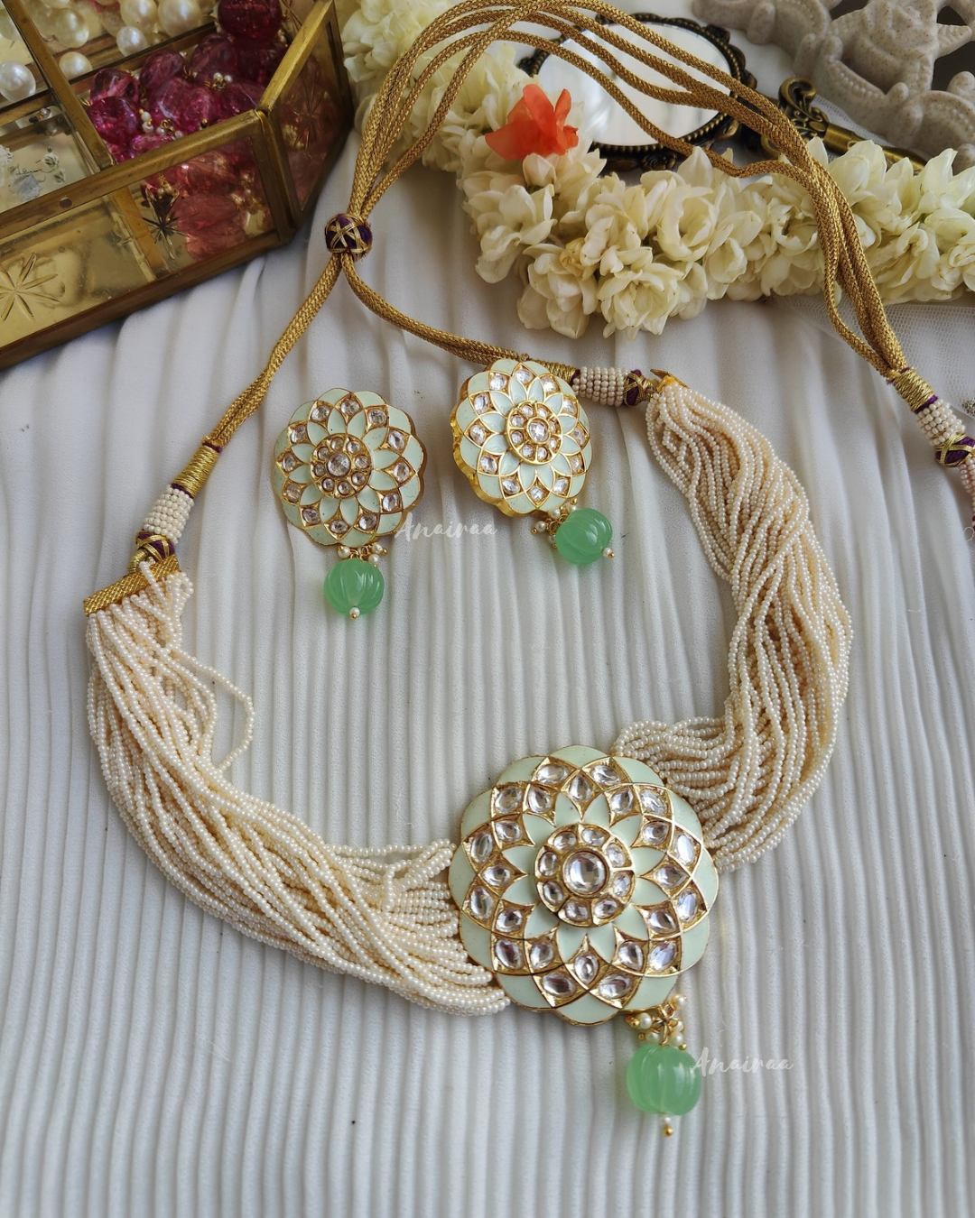 Polki meena choker set