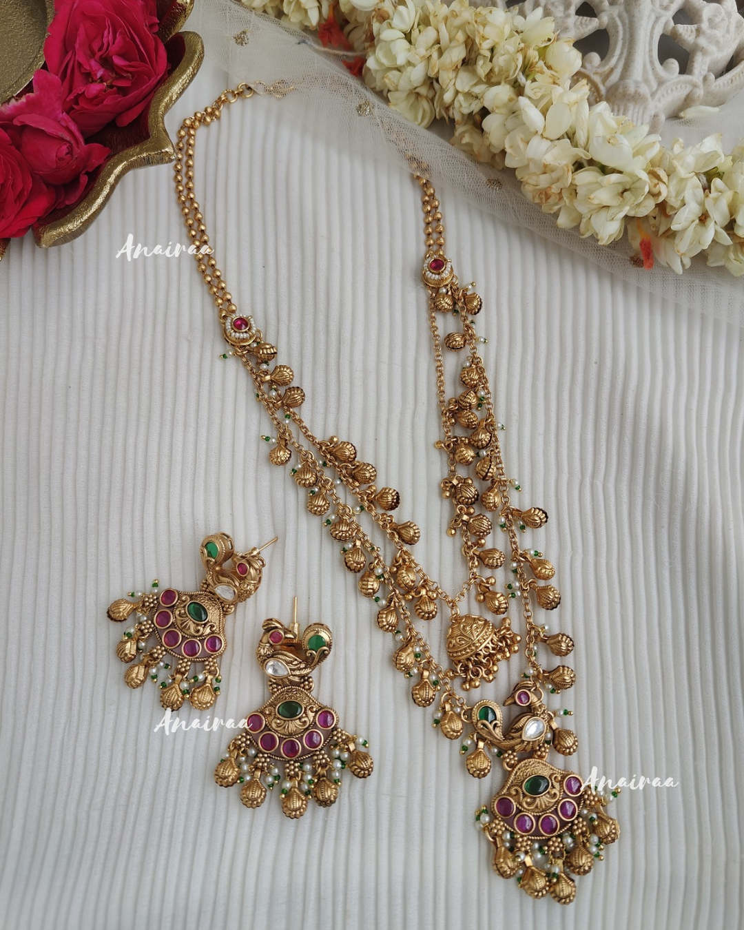 Antique 2 layer long necklace set