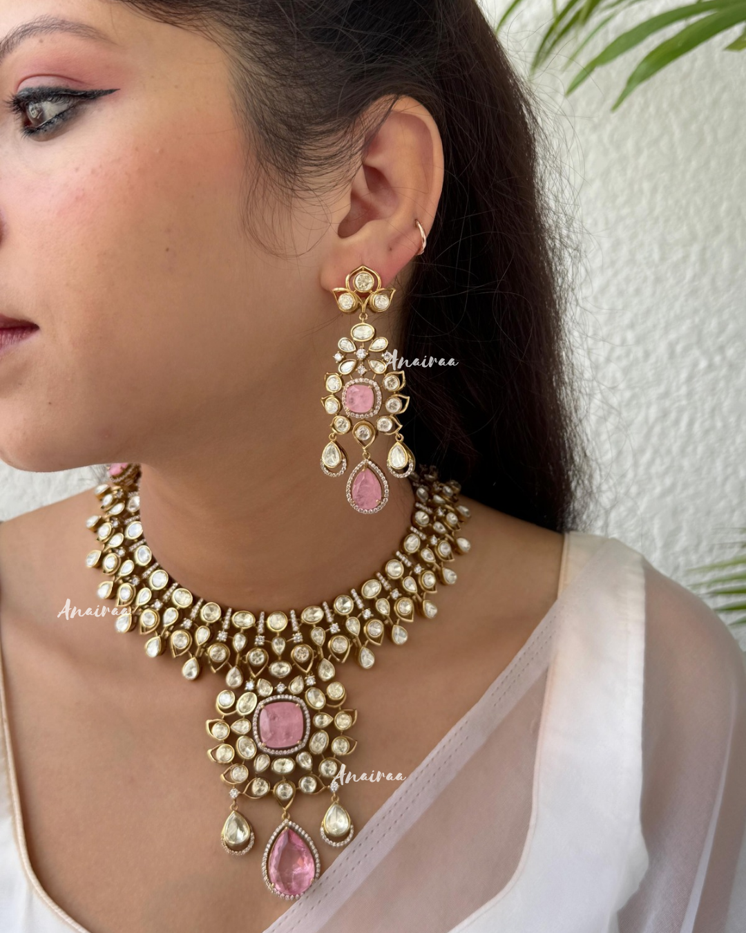 Sneha  moissanite necklace set