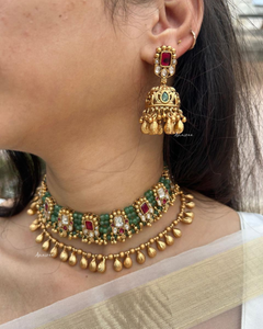 Antique necklace with Jhumkas
