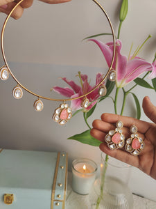 Polki peach hasli set