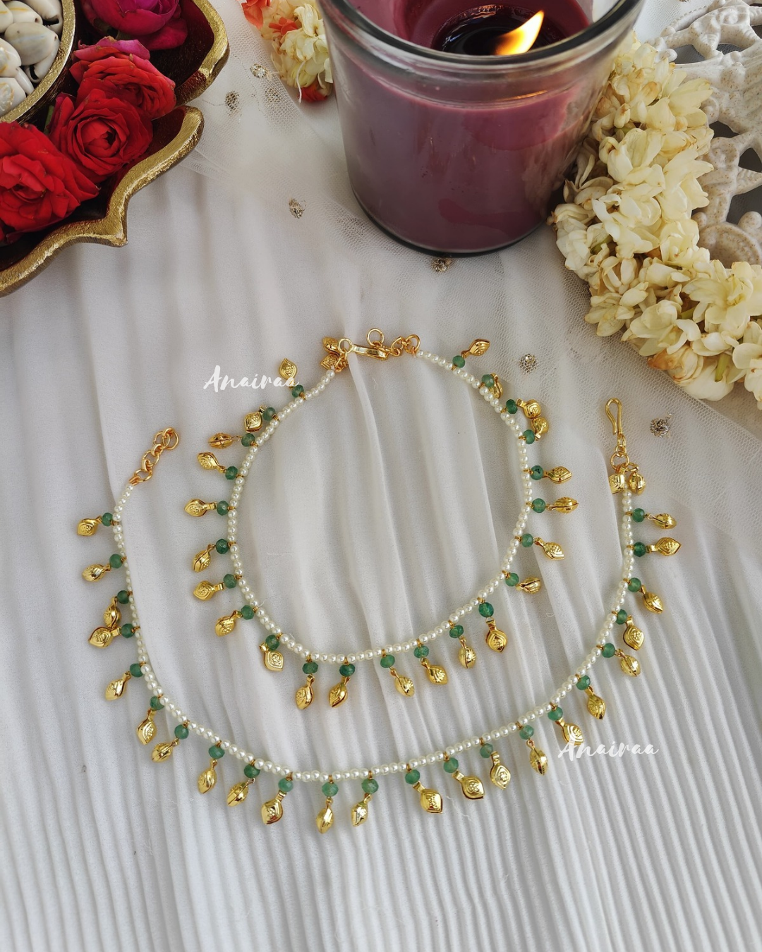 Kundan anklets