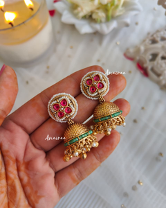 Antique floral jhumkas