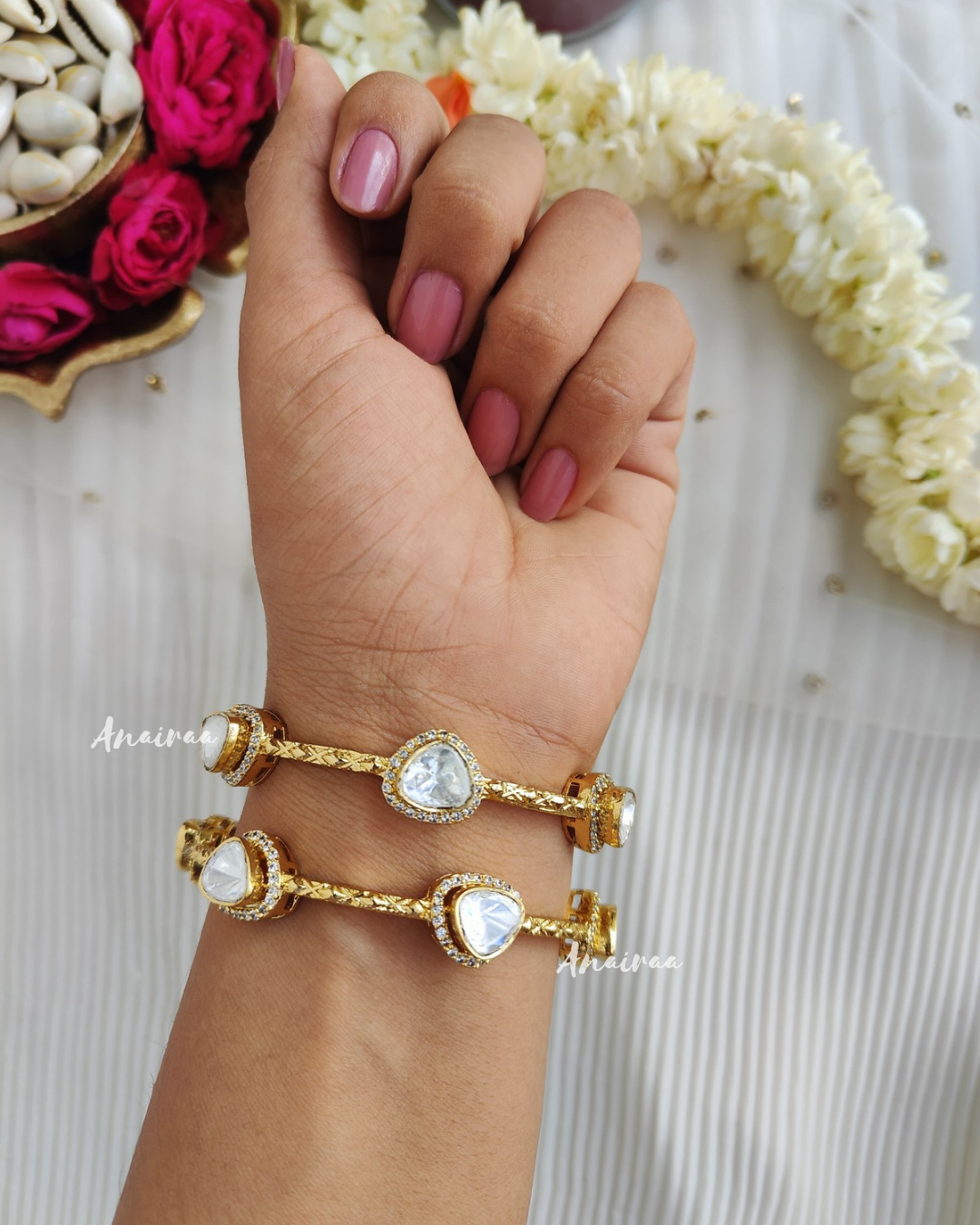 Polki non openable bangles