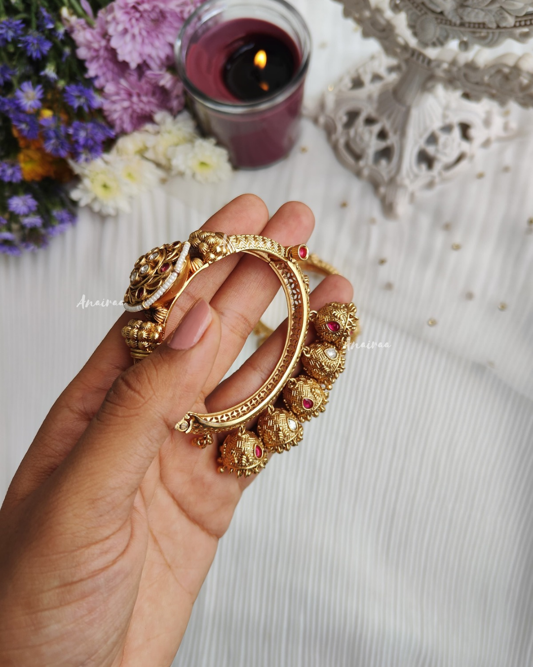 Antique jhumka openable bangles