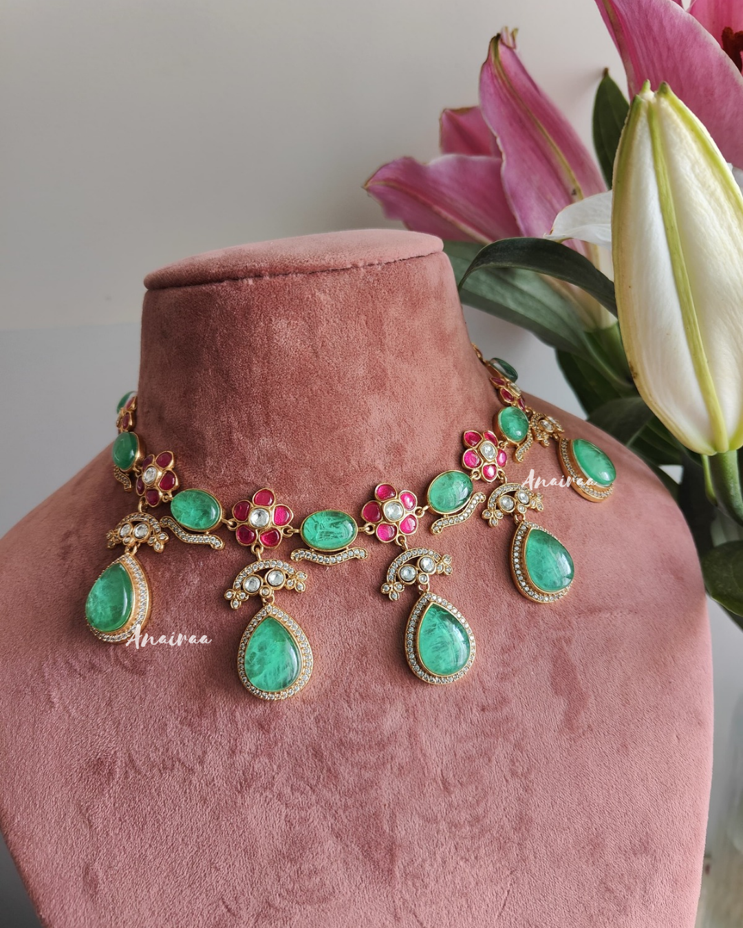 Teena polki necklace set