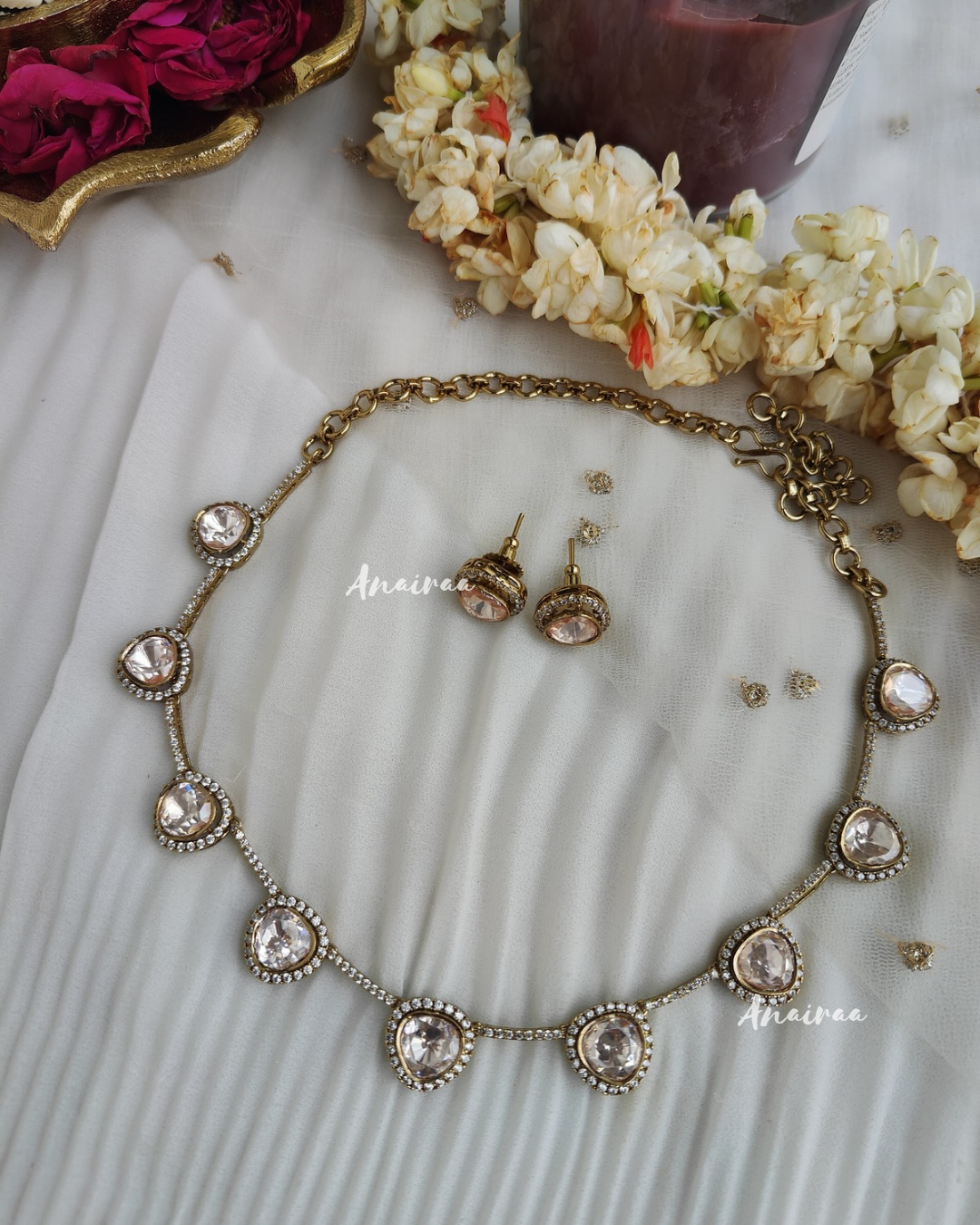 Real moissanite necklace set