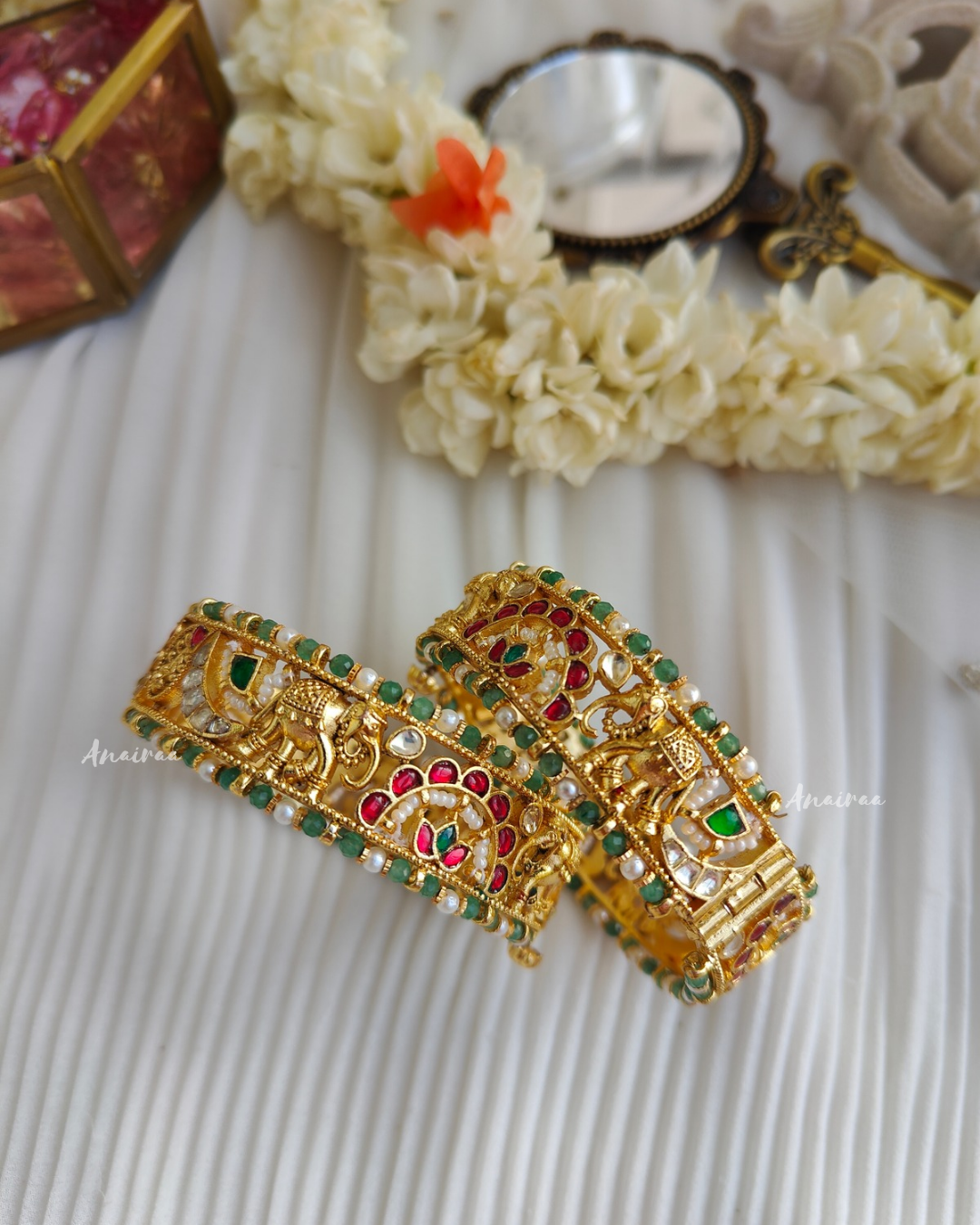 Antique elephant carved kada