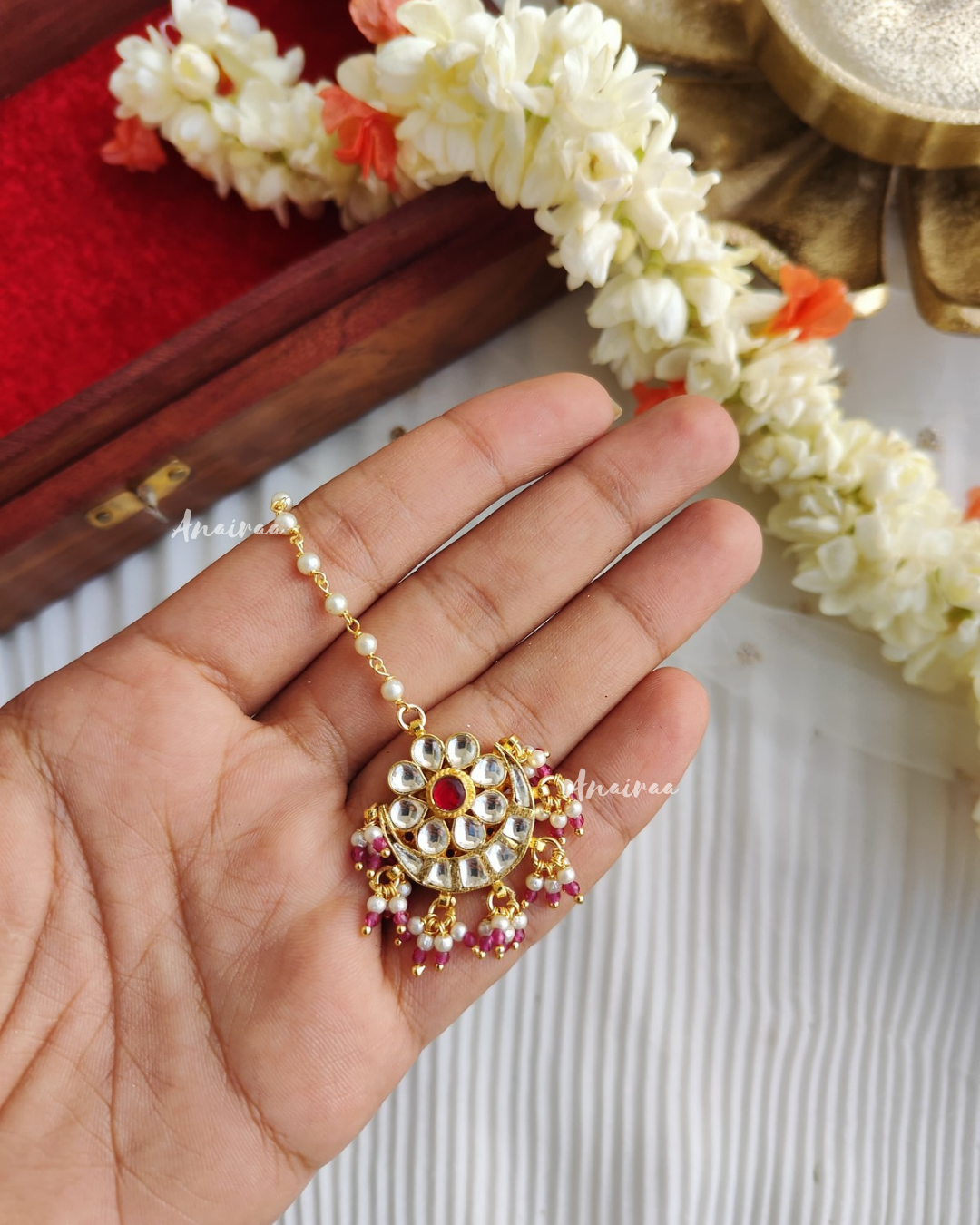 Paachi kundan maangtikka
