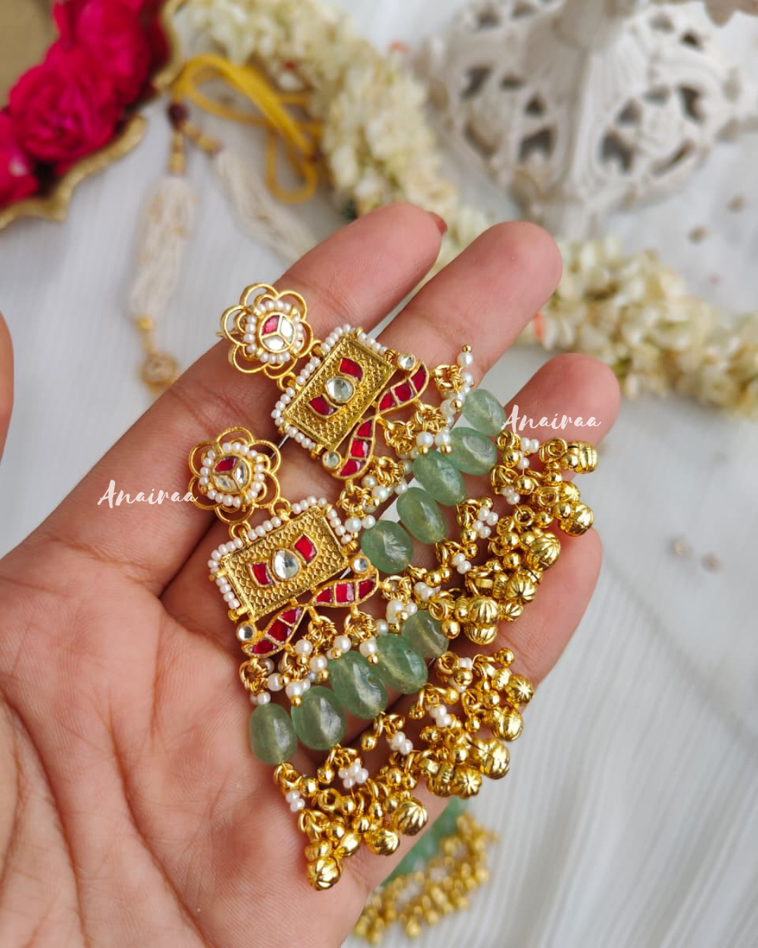 Kalpana paachi kundan long necklace set
