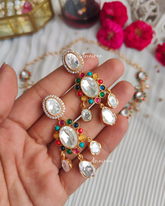 Navratan uncut polki  kundan set