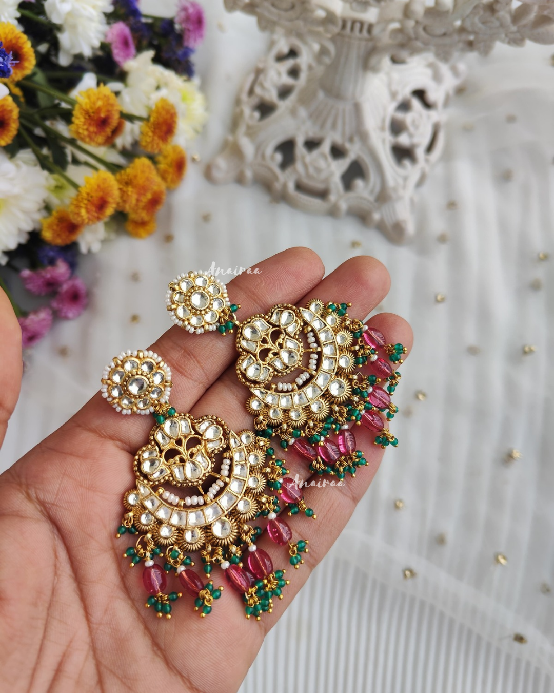Paachi kundan earrings