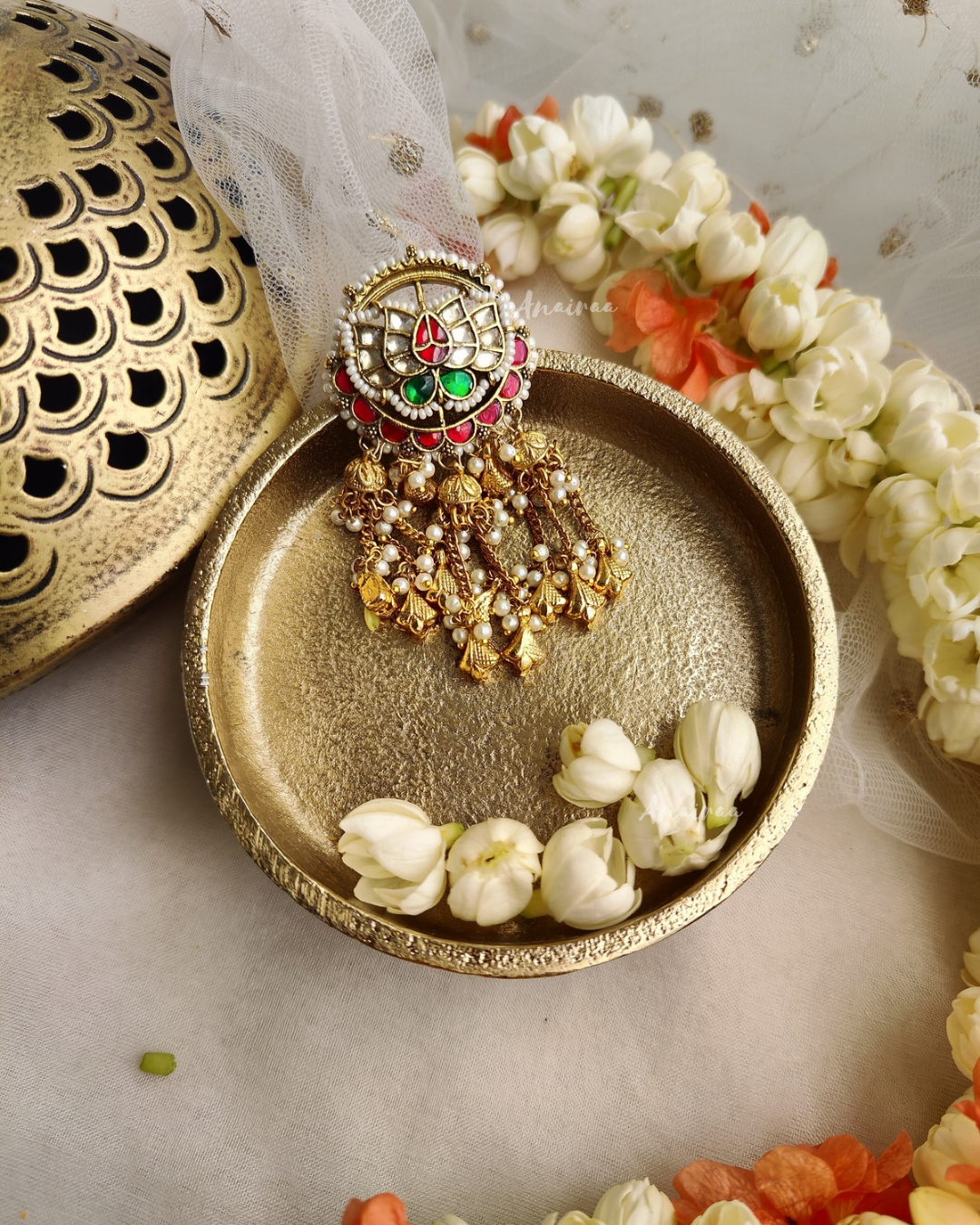 Antique kundan lotus ring