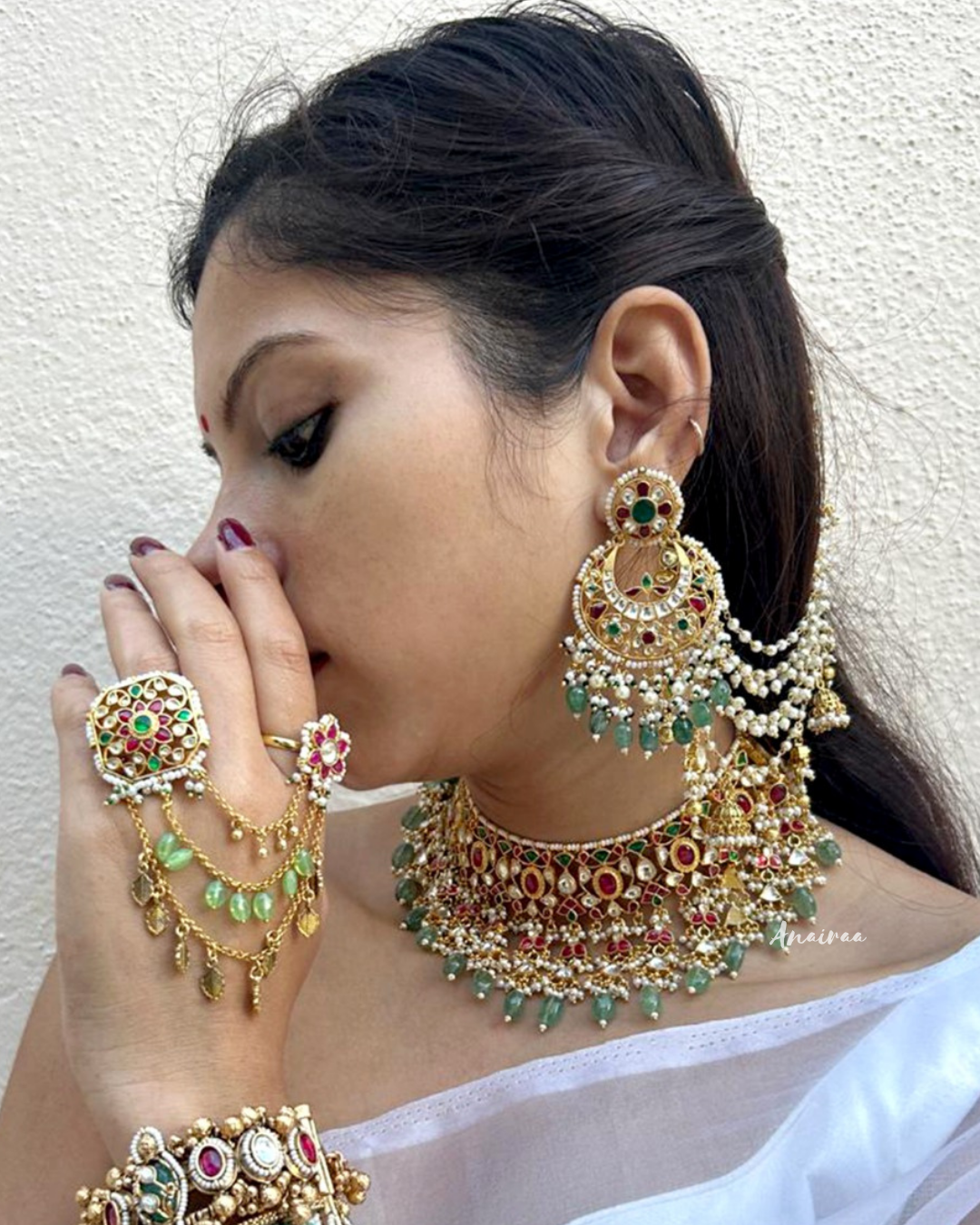 Myrah paachi kundan bridal set(Only choker and earrings)