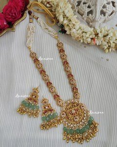 Kalpana paachi kundan long necklace set