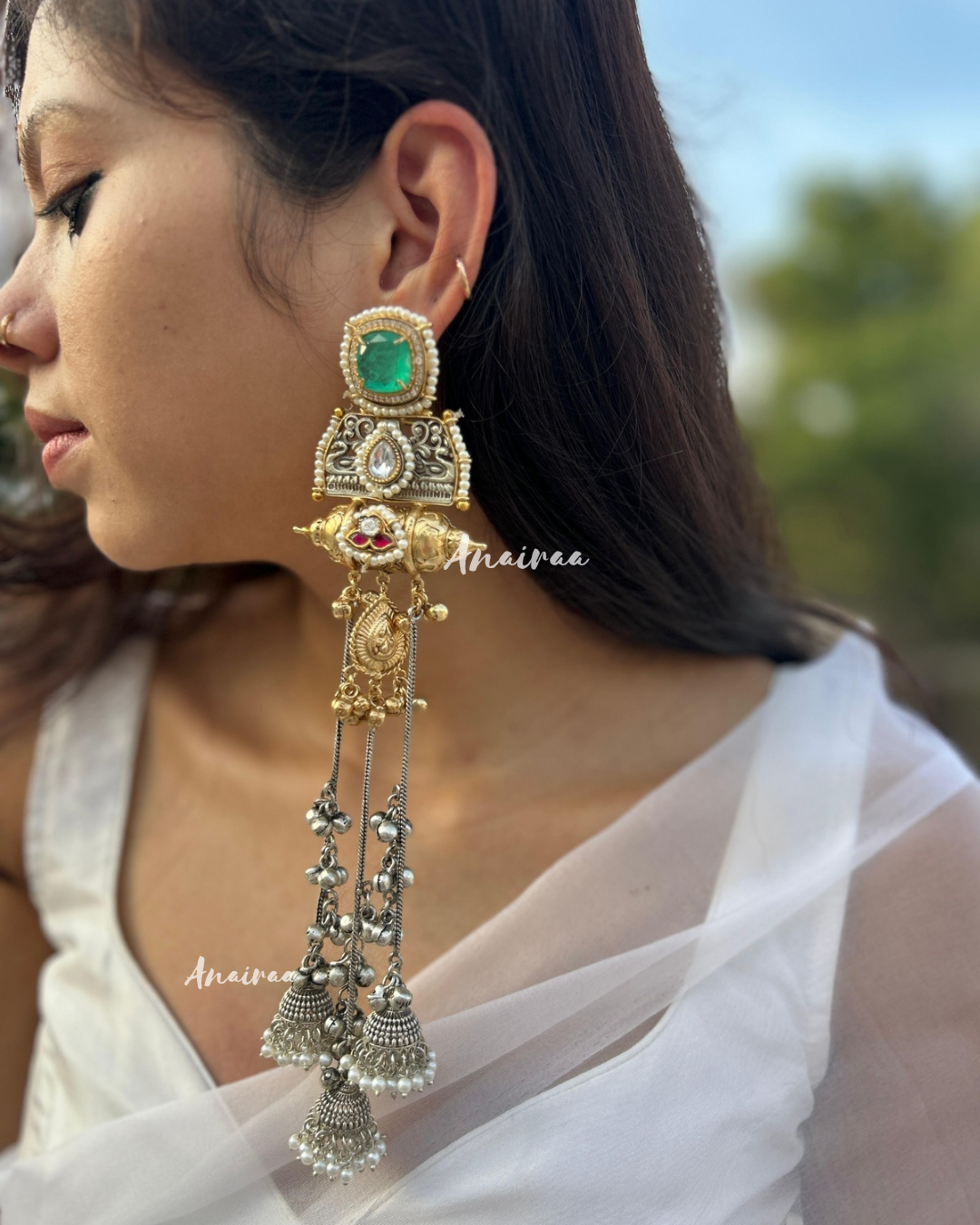 Isha dual tone ghungroo jhumkas