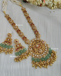 Kalpana paachi kundan long necklace set