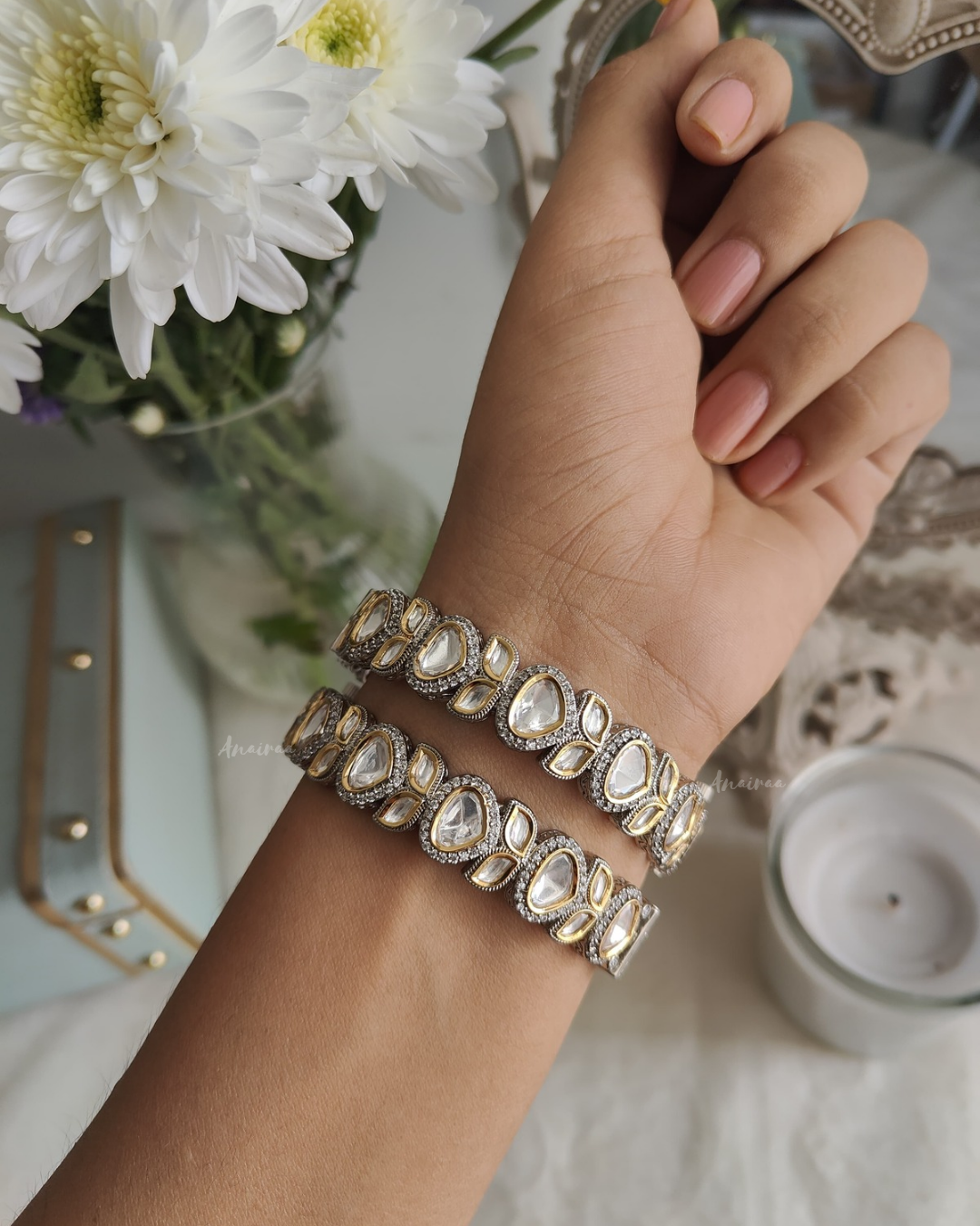 Polki openable bangles