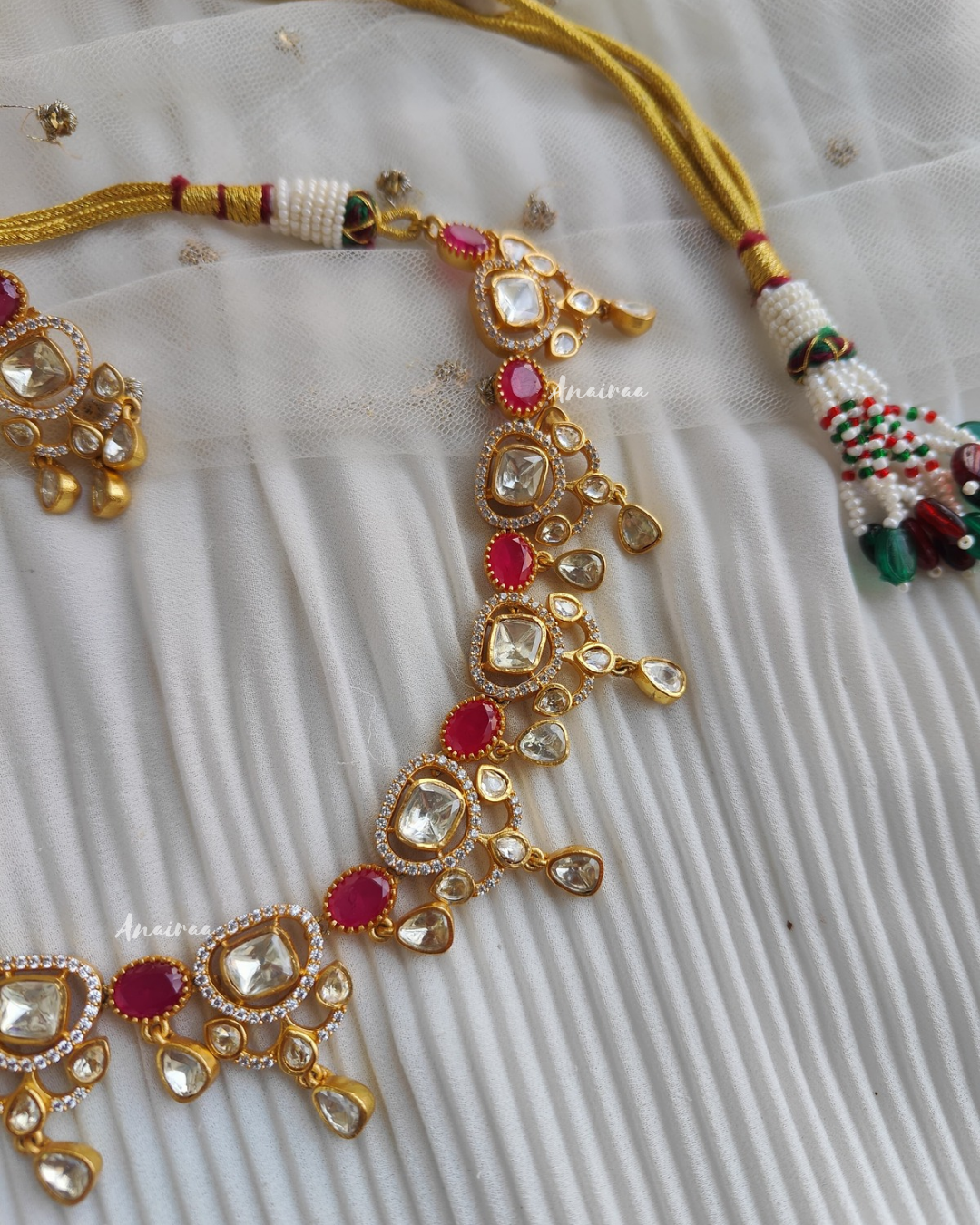 Ruby moissanite choker set