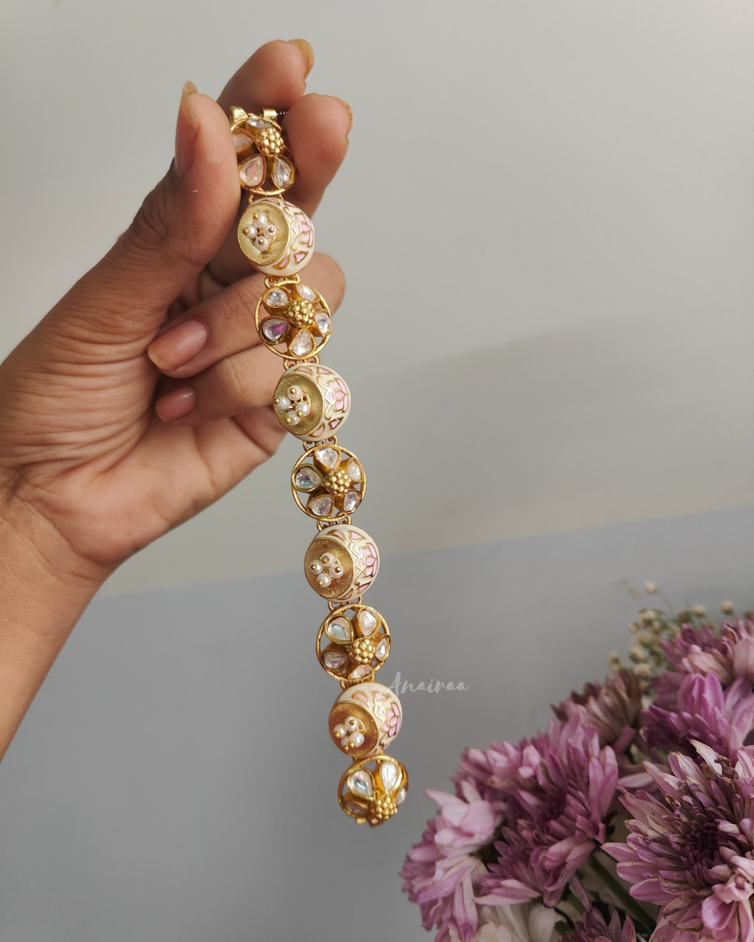 Polki Meenakari  bracelet(Single pc)
