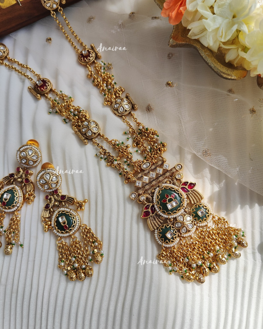 Antique long necklace set